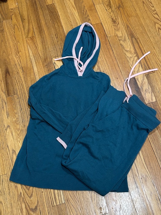 summersalt Other - summersalt Size S Teal Knit Hoodie with Pink Trim